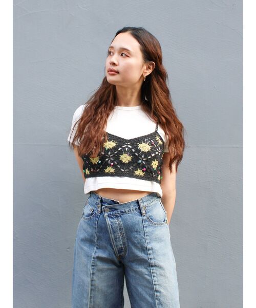 Ungrid（アングリッド）の「ビーズコンビニットキャミ（キャミソール・レディース・チャコールグレー/レッド・FREE）」の18枚目の写真