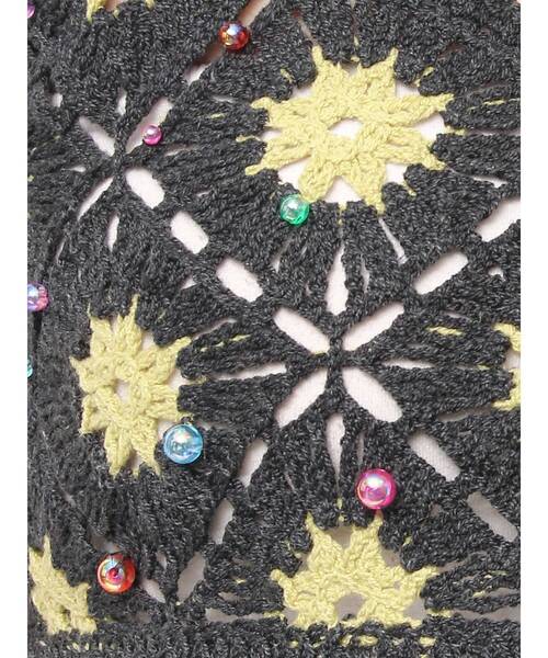 Ungrid（アングリッド）の「ビーズコンビニットキャミ（キャミソール・レディース・チャコールグレー/レッド・FREE）」の4枚目の写真