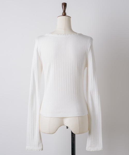 セール】eyelet frill rib tops / アイレットフリルリブトップス(T セール】eyelet frill rib tops / アイレットフリルリブトップス(T