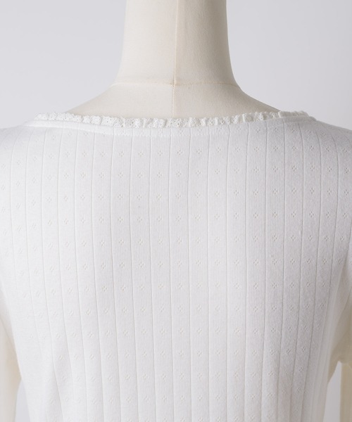 machatt アイレットリブトップス 白 eyelet rib tops 【公式通販】