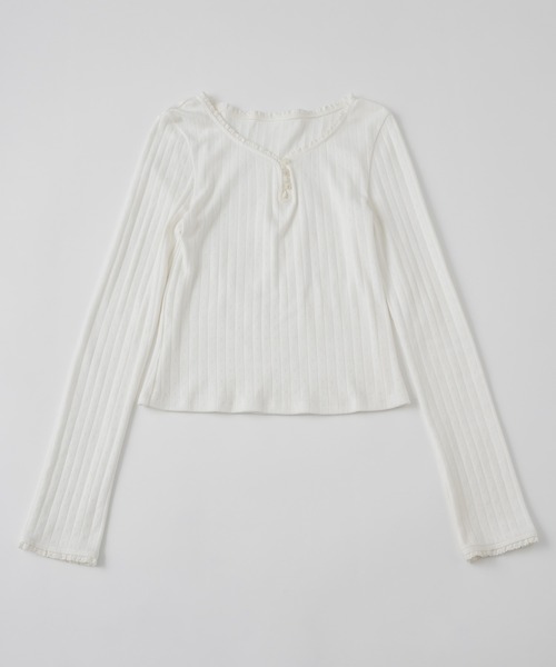 machatt アイレットリブトップス 白 eyelet rib tops 【公式通販】