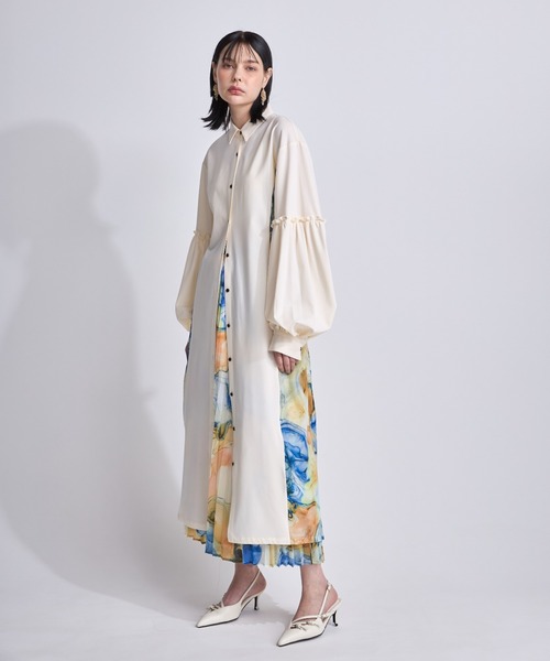 CASANE（カサネ）マーブルペイントデザインワンピース（ワンピース 