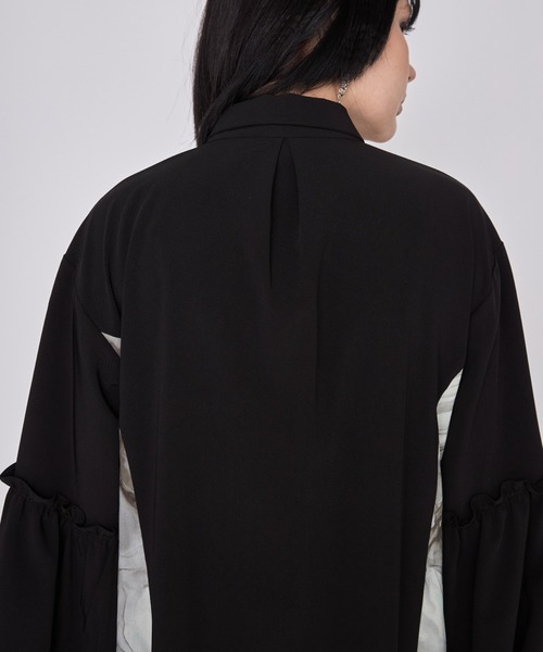 casane(カサネ)の「CASANE(カサネ)マーブルペイントデザインワンピース(ワンピース・レディース・ブラック/ベージュ・F)」の7枚目の写真
