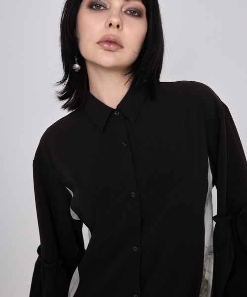 casane(カサネ)の「CASANE(カサネ)マーブルペイントデザインワンピース(ワンピース・レディース・ブラック/ベージュ・F)」の8枚目の写真