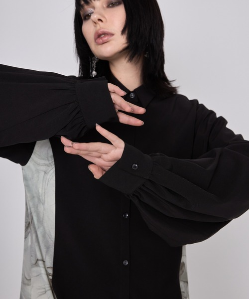 casane(カサネ)の「CASANE(カサネ)マーブルペイントデザインワンピース(ワンピース・レディース・ブラック/ベージュ・F)」の12枚目の写真