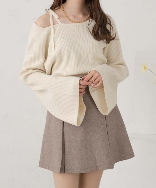 Ambre Neige（アンブルネージュ）の「flare sleeve rib knit / フレアスリーブリブニット（ニット/セーター・レディース・オレンジ/ダークブラウン/アイボリー・FREE）」の10枚目の写真