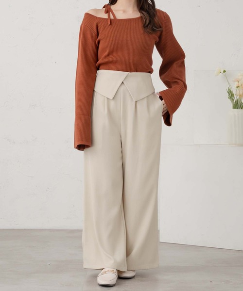 Ambre Neige（アンブルネージュ）の「flare sleeve rib knit / フレアスリーブリブニット（ニット/セーター・レディース・オレンジ/ダークブラウン/アイボリー・FREE）」の20枚目の写真