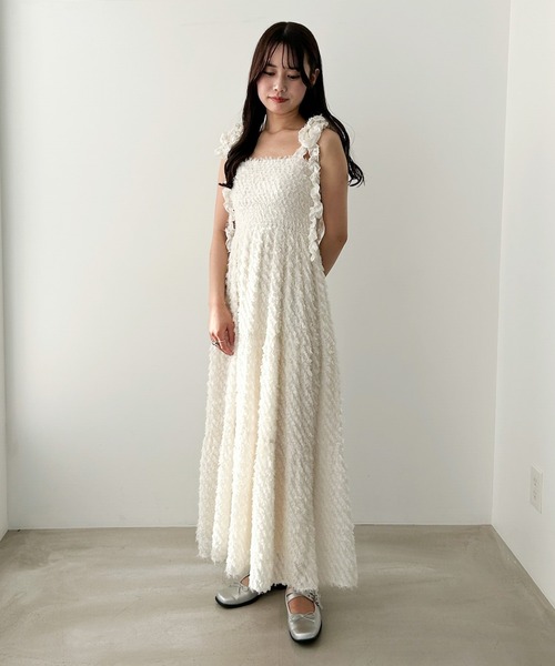 Heather（ヘザー）の「ジャガードフリルキャミワンピース　326090（ワンピース・レディース・ベージュ/ブラック/アイボリー・FREE）」の21枚目の写真