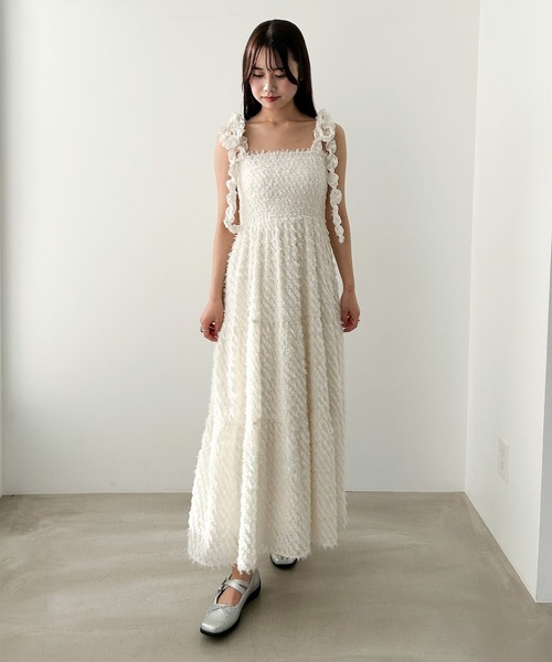 Heather（ヘザー）の「ジャガードフリルキャミワンピース 326090