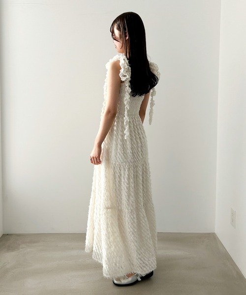Heather（ヘザー）の「ジャガードフリルキャミワンピース 326090