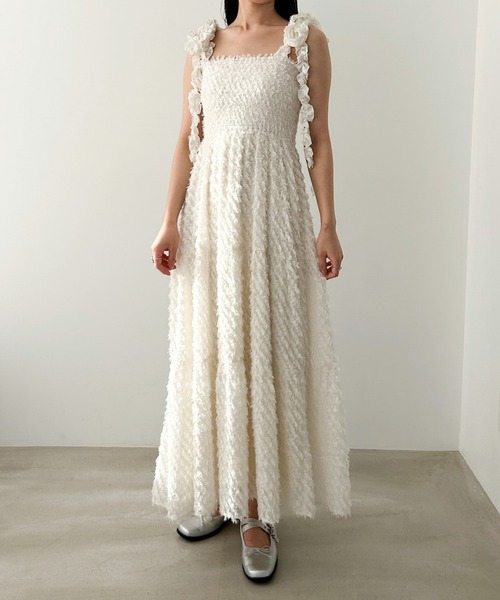 Heather（ヘザー）の「ジャガードフリルキャミワンピース　326090（ワンピース・レディース・ベージュ/ブラック/アイボリー・FREE）」の5枚目の写真