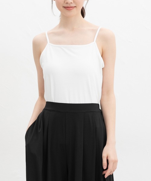 Honeys（ハニーズ）の「【ＵＶカット・吸水速乾】カップ付キャミソール（キャミソール・レディース・オフホワイト/イエロー系その他/ブラック/ミント/グレイッシュベージュ・L/LL/M/S）」の2枚目の写真