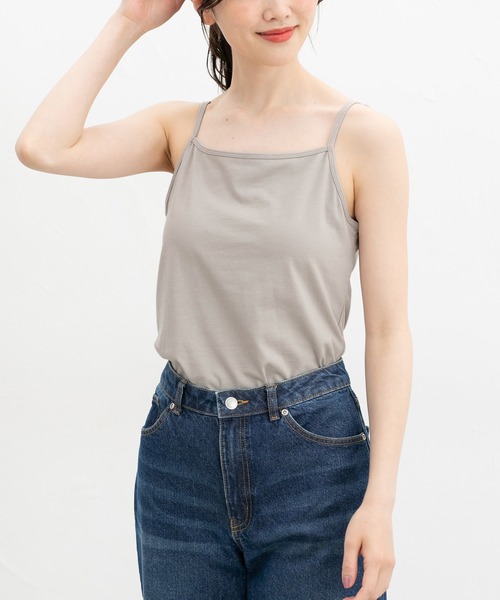 Honeys（ハニーズ）の「【ＵＶカット・吸水速乾】カップ付キャミソール（キャミソール・レディース・オフホワイト/イエロー系その他/ブラック/ミント/グレイッシュベージュ・L/LL/M/S）」の3枚目の写真