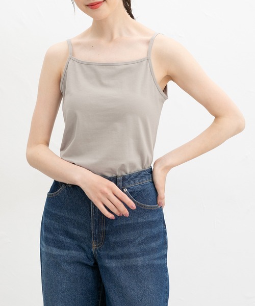 Honeys（ハニーズ）の「【ＵＶカット・吸水速乾】カップ付キャミソール（キャミソール・レディース・オフホワイト/イエロー系その他/ブラック/ミント/グレイッシュベージュ・L/LL/M/S）」の15枚目の写真