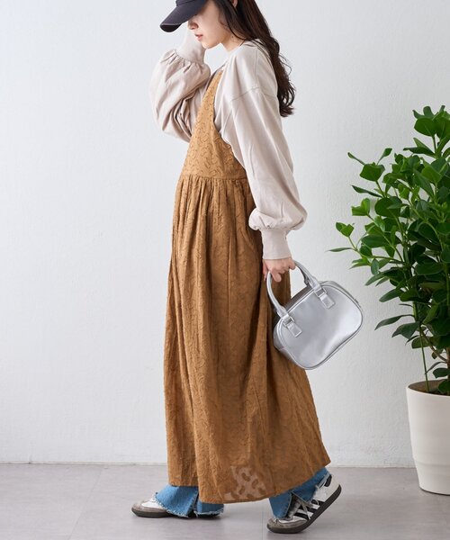 CIAOPANIC TYPY（チャオパニックティピー）の「【India】きらきらビーンズエプロンキャミワンピース（ワンピース・レディース・キャメル/グリーン/ブラック・ONE SIZE）」の4枚目の写真