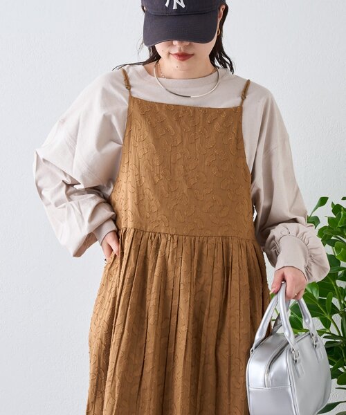 CIAOPANIC TYPY（チャオパニックティピー）の「【India】きらきらビーンズエプロンキャミワンピース（ワンピース・レディース・キャメル/グリーン/ブラック・ONE SIZE）」の7枚目の写真