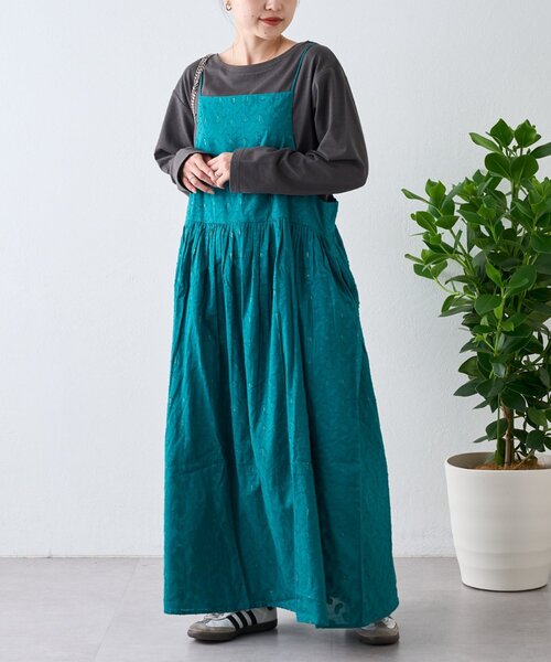 CIAOPANIC TYPY（チャオパニックティピー）の「【India】きらきらビーンズエプロンキャミワンピース（ワンピース・レディース・キャメル/グリーン/ブラック・ONE SIZE）」の12枚目の写真