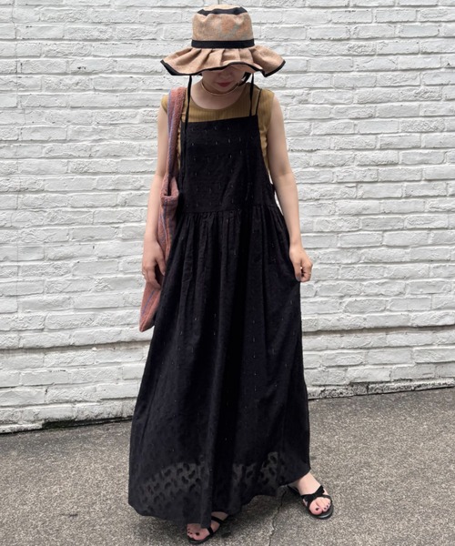 CIAOPANIC TYPY（チャオパニックティピー）の「【India】きらきらビーンズエプロンキャミワンピース（ワンピース・レディース・キャメル/グリーン/ブラック・ONE SIZE）」の2枚目の写真