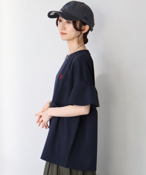 U.S. POLO ASSN.(ユーエスポロアッスン)の「【U.S. POLO ASSN./ユーエスポロアッスン】スムース ギャザープルオーバー(Tシャツ/カットソー・レディース・ネイビー/エメラルド/アイボリー・M/LL/L)」の12枚目の写真