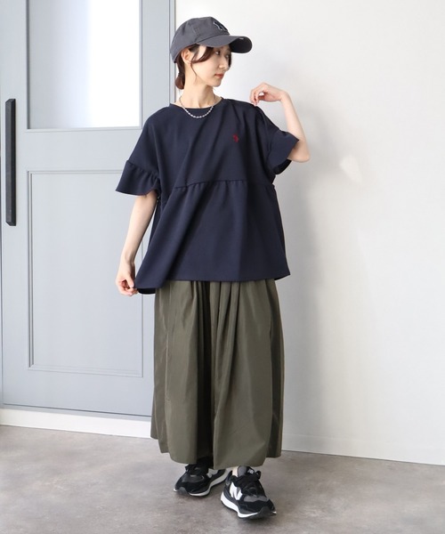 U.S. POLO ASSN.(ユーエスポロアッスン)の「【U.S. POLO ASSN./ユーエスポロアッスン】スムース ギャザープルオーバー(Tシャツ/カットソー・レディース・ネイビー/エメラルド/アイボリー・M/LL/L)」の14枚目の写真