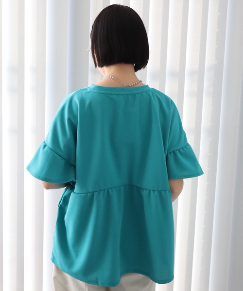 U.S. POLO ASSN.(ユーエスポロアッスン)の「【U.S. POLO ASSN./ユーエスポロアッスン】スムース ギャザープルオーバー(Tシャツ/カットソー・レディース・ネイビー/エメラルド/アイボリー・M/LL/L)」の16枚目の写真