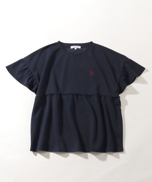 U.S. POLO ASSN.(ユーエスポロアッスン)の「【U.S. POLO ASSN./ユーエスポロアッスン】スムース ギャザープルオーバー(Tシャツ/カットソー・レディース・ネイビー/エメラルド/アイボリー・M/LL/L)」の19枚目の写真