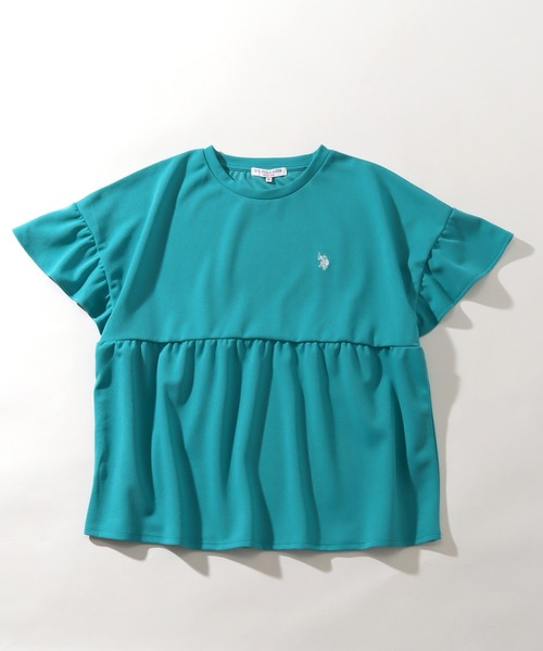 U.S. POLO ASSN.(ユーエスポロアッスン)の「【U.S. POLO ASSN./ユーエスポロアッスン】スムース ギャザープルオーバー(Tシャツ/カットソー・レディース・ネイビー/エメラルド/アイボリー・M/LL/L)」の20枚目の写真