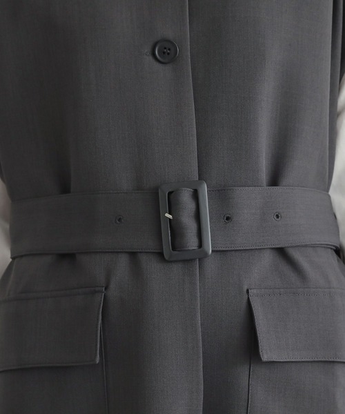 n'OrLABEL(ノアールレーベル)の「『ベルト付きジレ』(ベスト・レディース・グレイッシュベージュ/チャコール・2/1)」の18枚目の写真