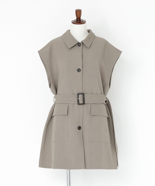n'OrLABEL(ノアールレーベル)の「『ベルト付きジレ』(ベスト・レディース・グレイッシュベージュ/チャコール・2/1)」の21枚目の写真