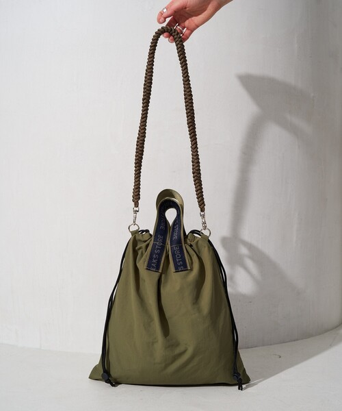 FREAK'S STORE（フリークスストア）の「限定展開　FREAK'S STORE テープ 巾着 バッグ（ハンドバッグ・レディース・ベージュ/ブラック/オリーブ・ONE SIZE）」の21枚目の写真