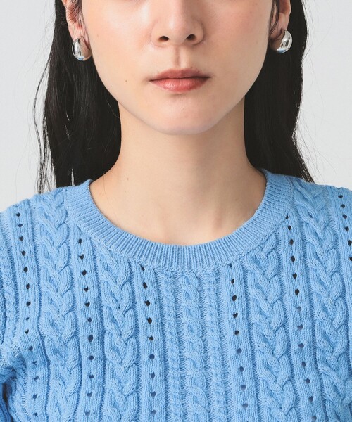 Ray BEAMS（レイビームス）の「ケーブル クルーネック ニット（ニット/セーター・レディース・ライトブルー/ピンク/オフホワイト・ONE SIZE）」の11枚目の写真