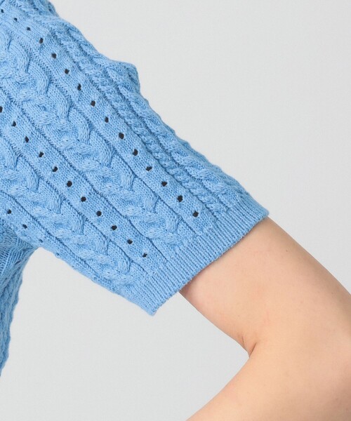 Ray BEAMS（レイビームス）の「ケーブル クルーネック ニット（ニット/セーター・レディース・ライトブルー/ピンク/オフホワイト・ONE SIZE）」の12枚目の写真