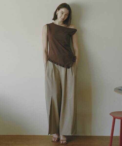 firsthand サイドレーススラックス セール】Firsthand/ファーストハンド レース×ストライプ