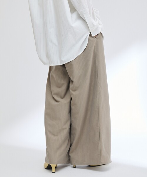 Firsthand（ファーストハンド）の「Firsthand/ファーストハンド レース×ストライプ スプリットワイドパンツ（スラックス・レディース・チャコールグレー/グレー・S/M）」の11枚目の写真