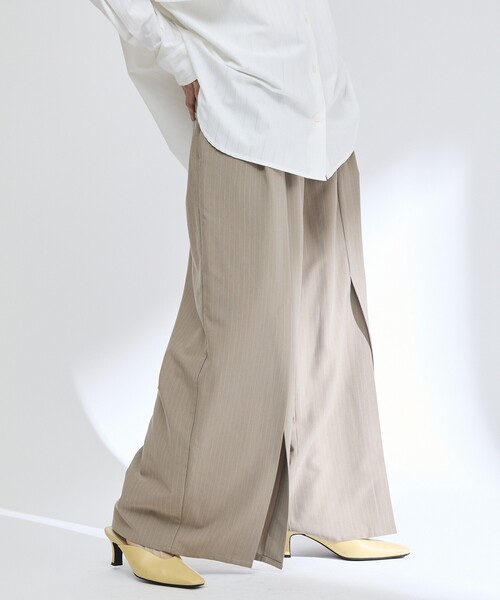 Firsthand（ファーストハンド）の「Firsthand/ファーストハンド レース×ストライプ スプリットワイドパンツ（スラックス・レディース・チャコールグレー/グレー・S/M）」の12枚目の写真