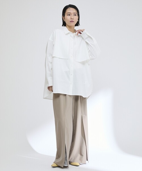 Firsthand（ファーストハンド）の「Firsthand/ファーストハンド レース×ストライプ スプリットワイドパンツ（スラックス・レディース・チャコールグレー/グレー・S/M）」の15枚目の写真