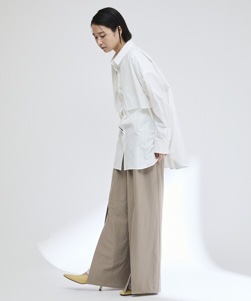 Firsthand（ファーストハンド）の「Firsthand/ファーストハンド レース×ストライプ スプリットワイドパンツ（スラックス・レディース・チャコールグレー/グレー・S/M）」の16枚目の写真