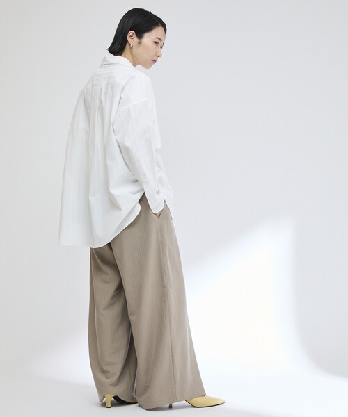 Firsthand（ファーストハンド）の「Firsthand/ファーストハンド レース×ストライプ スプリットワイドパンツ（スラックス・レディース・チャコールグレー/グレー・S/M）」の18枚目の写真