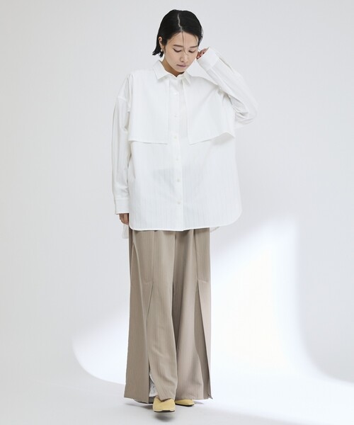 Firsthand（ファーストハンド）の「Firsthand/ファーストハンド レース×ストライプ スプリットワイドパンツ（スラックス・レディース・チャコールグレー/グレー・S/M）」の20枚目の写真