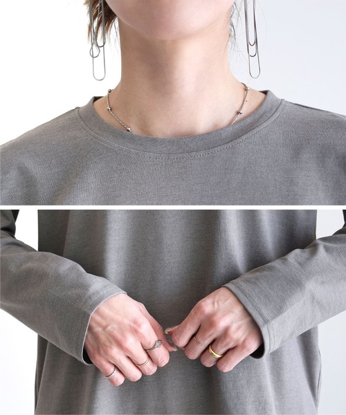 reca（レカ）の「裾ラウンドロンＴシャツ（Tシャツ/カットソー・レディース・アイボリー/グレー/ブラック・M）」の15枚目の写真