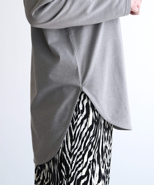 reca（レカ）の「裾ラウンドロンＴシャツ（Tシャツ/カットソー・レディース・アイボリー/グレー/ブラック・M）」の16枚目の写真