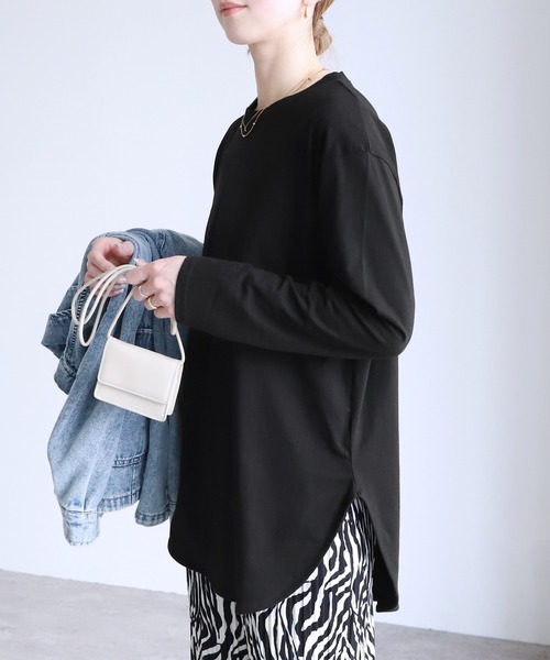 reca（レカ）の「裾ラウンドロンＴシャツ（Tシャツ/カットソー・レディース・アイボリー/グレー/ブラック・M）」の22枚目の写真