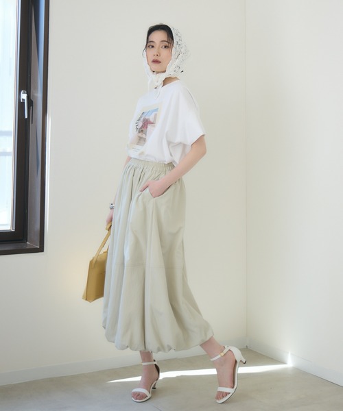 Paradise Picnic（パラダイスピクニック）の「Dignite Collier ワイドフォトT（Tシャツ/カットソー・レディース・ホワイト/チャコールグレー・FREE）」の18枚目の写真