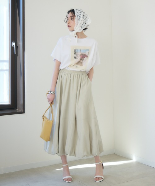 Paradise Picnic（パラダイスピクニック）の「Dignite Collier ワイドフォトT（Tシャツ/カットソー・レディース・ホワイト/チャコールグレー・FREE）」の20枚目の写真