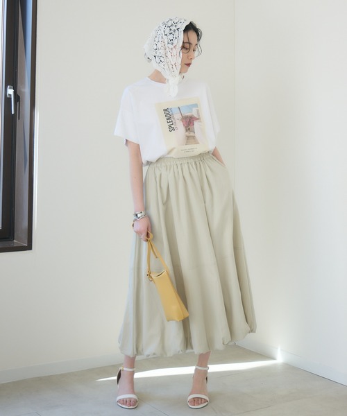 Paradise Picnic（パラダイスピクニック）の「Dignite Collier ワイドフォトT（Tシャツ/カットソー・レディース・ホワイト/チャコールグレー・FREE）」の21枚目の写真