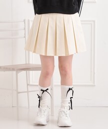 ファミリア 新品　プリーツスカート　GIRLS　150cm 　ベージュ カーゴボックスプリーツキュロット(S(140) ベージュ): ジュニア
