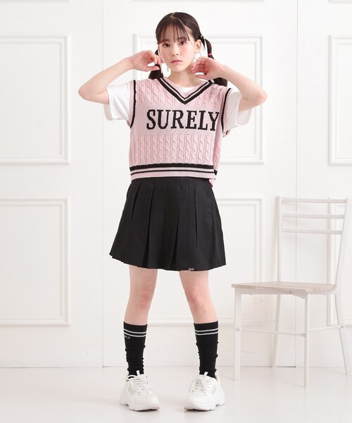 PINK-latte(ピンクラテ)の「インパンプリーツ無地スカート(スカート・キッズ・グレー/ブラック/ライトベージュ・13/14/15 /16)」の17枚目の写真