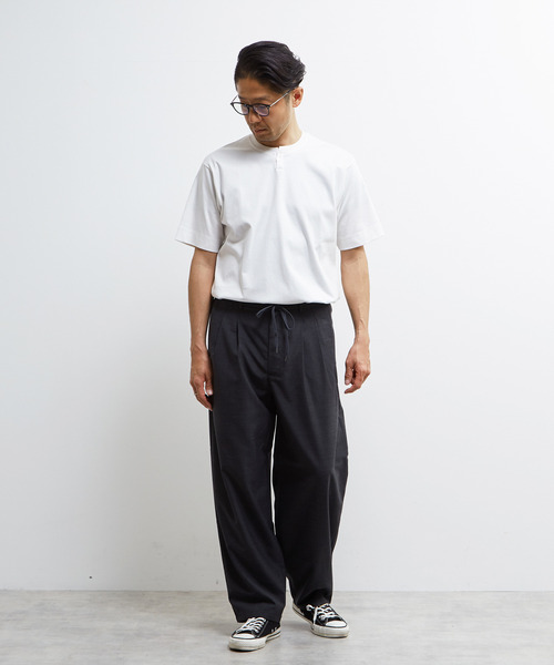 MEN'S MELROSE(メンズメルローズ)の「マーセライズポンチ1BTヘンリーネックハーフスリーブ(Tシャツ/カットソー・メンズ・ベージュ/ホワイト/ブラック・2/3/4)」の16枚目の写真