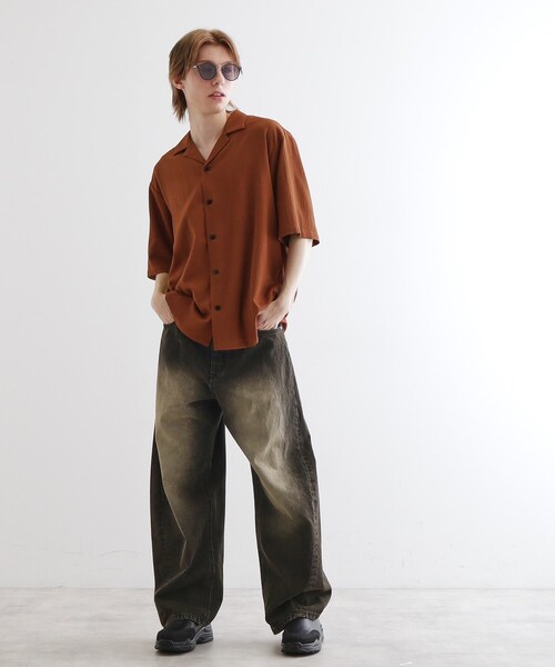 tk.TAKEO KIKUCHI（ティーケータケオキクチ）の「◆楊柳オープンカラーシャツ（シャツ/ブラウス・メンズ・ライトグレー/ブラック/ダークブラウン/ブルー・02/03/04）」の18枚目の写真