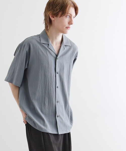 tk.TAKEO KIKUCHI（ティーケータケオキクチ）の「◆楊柳オープンカラーシャツ（シャツ/ブラウス・メンズ・ライトグレー/ブラック/ダークブラウン/ブルー・02/03/04）」の21枚目の写真